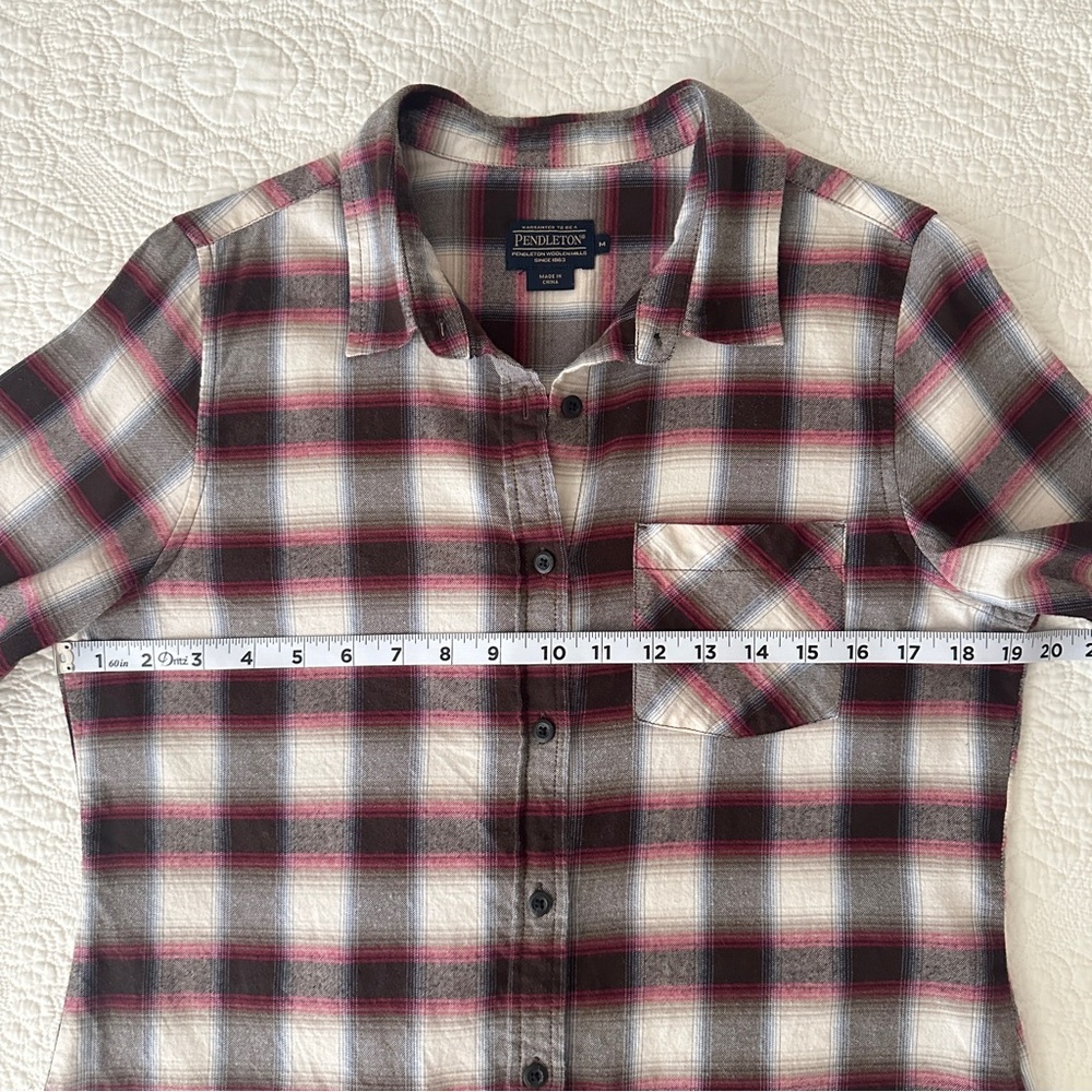 Pendleton Women’s Plaid Flannel Button Down Shirt Long Sleeve Medium - Picture 4 of 7